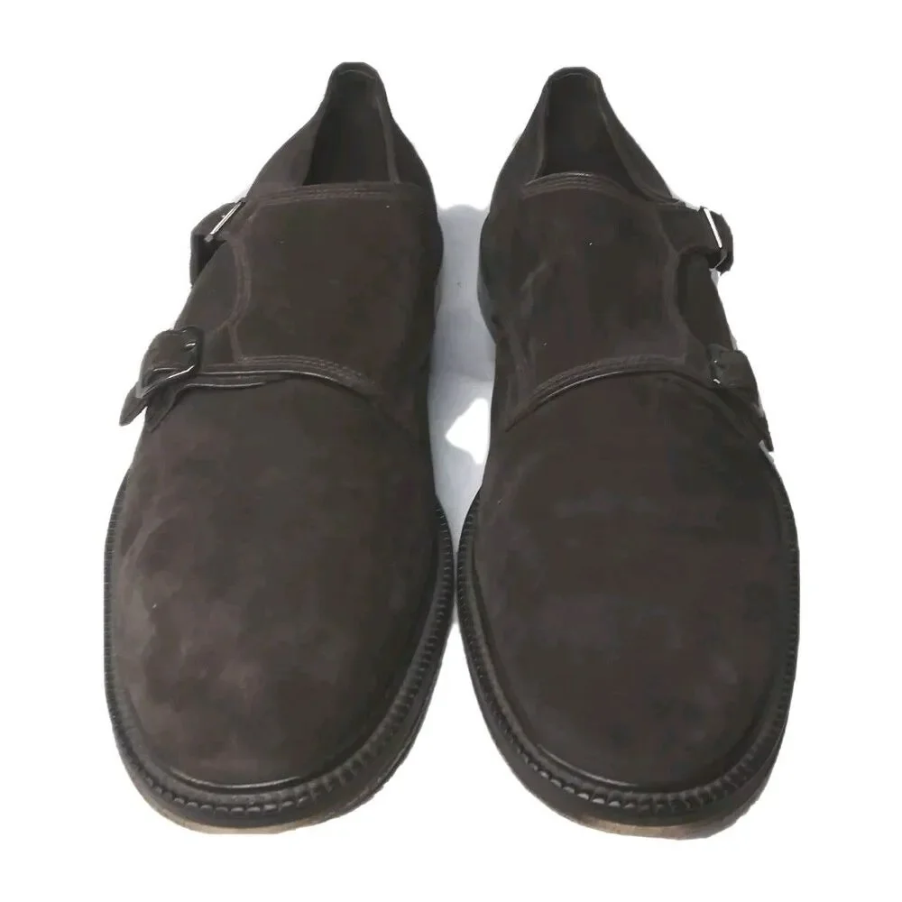 Pal Zileri Double Monkstrap Suede Shoes Men's Size 11 US EU 44 Made in Italy